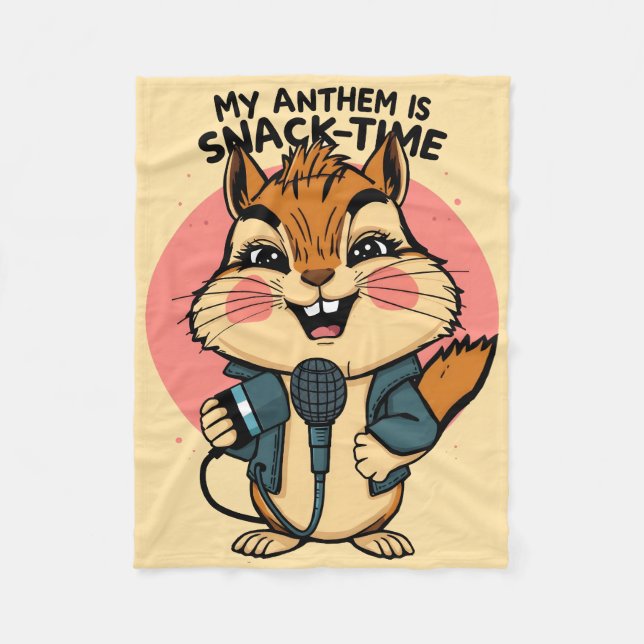 Couverture Polaire Mon hymne est Snack-Time Funny Punk Écureuil Micro (Devant)