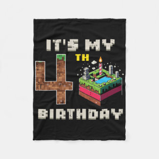 Couverture Polaire Mon jeu pixel de 5e anniversaire 4 Vidéo de gâteau