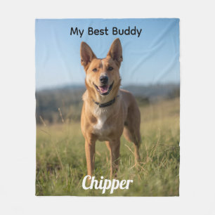 Couverture Polaire Mon Meilleur Buddy Chien de Bataille Personnalisé