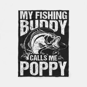 Couverture Polaire Mon pote de pêche m'appelle Poppy Fête des Pères P