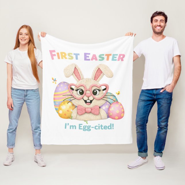 Couverture Polaire Mon Premier Lapin Baby Cadeau de Pâques Egg-cité (En situation)