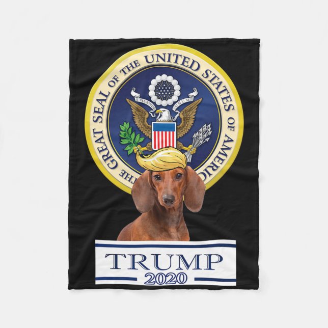 Couverture Polaire Mon teckel pour Trump (Devant)