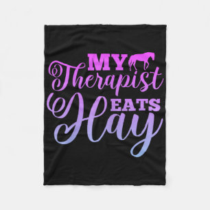 Couverture Polaire Mon Thérapeute Mange Hay Horse Equestre Ridin