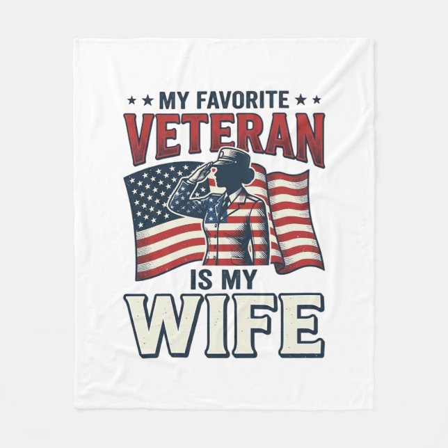 Couverture Polaire Mon vétéran préféré est ma femme Chemise patriotiq (Devant)