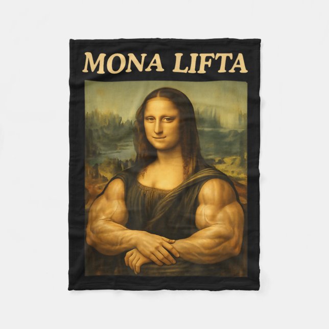 Couverture Polaire Mona Lifta Funny Mona Lisa Lifting Workout Générat (Devant)
