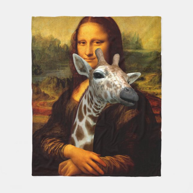 Couverture Polaire Mona Lisa aime les girafes (Devant)