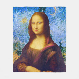 Couverture Polaire Mona Lisa et Van Gogh