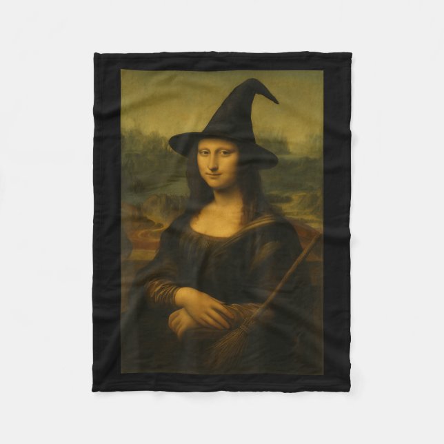 Couverture Polaire Mona Lisa Sorcière Halloween  (Devant)