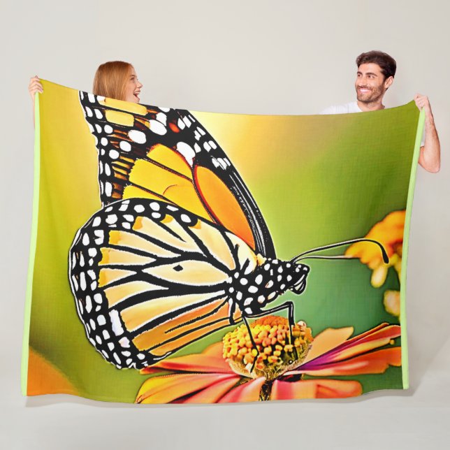 Couverture Polaire Monarch Butterfly Sip Design (En situation)