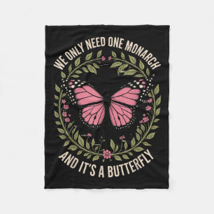 Couverture Polaire Monarque Papillon Floral Nature Citation Feminine