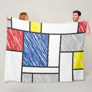 Couverture Polaire Mondrian Gribouillages Minimaliste Art Moderne De