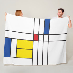 Couverture Polaire Mondrian II Design d'Art Moderne Minimaliste De St