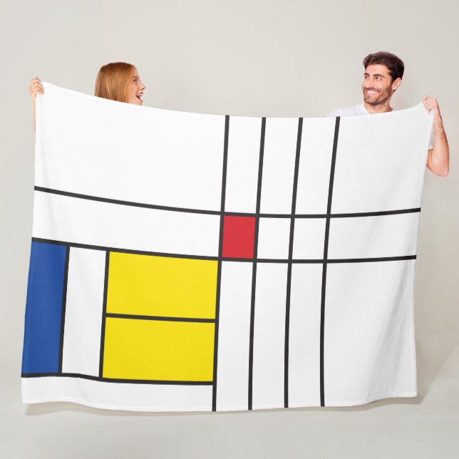 Couverture Polaire Mondrian II Minimum De Stijl Modern Art Design (En situation)