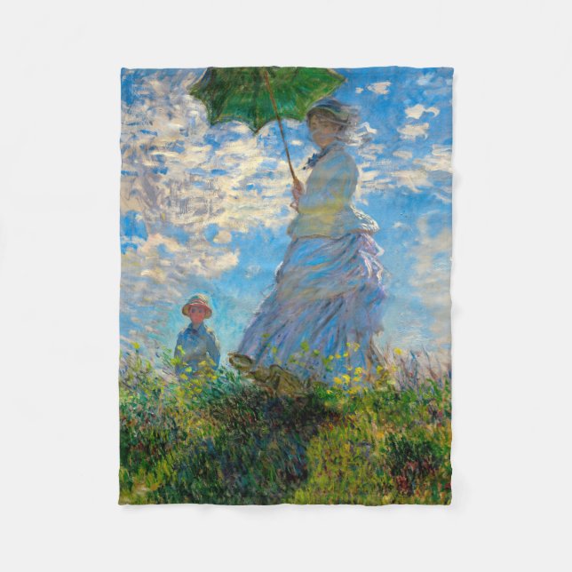 Couverture Polaire Monet Femme Parasol Impressionnisme (Devant)