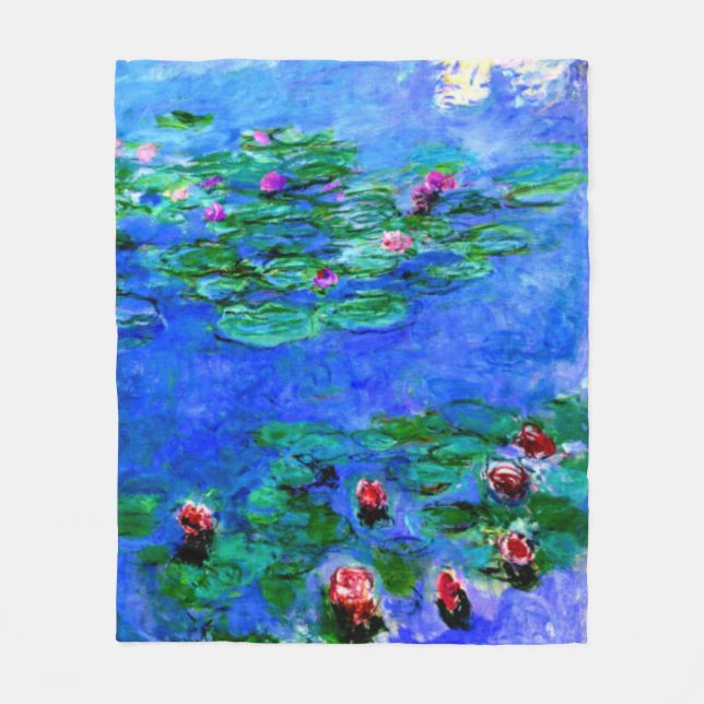 Couverture Polaire Monet - Lilies d'eau (rouge) (Devant)
