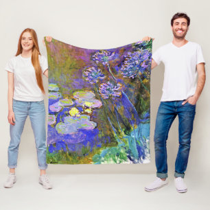 Couverture Polaire Monet - Lys d'eau et Agapanthus