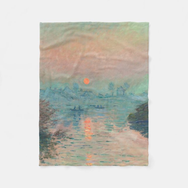 Couverture Polaire Monet Sunset Seine Beaux-Art Impressionnisme (Devant)