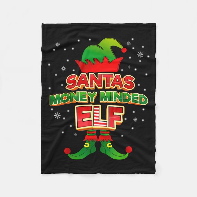 Couverture Polaire Money Minded Elf Christmas Matching Costumes X-mas (Devant)