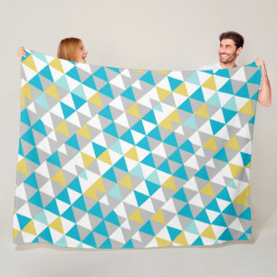 Couverture Polaire Monnaie moderne gris jaune Abstrait Motif triangle