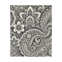 Monochrome Floral Paisley Noir & Blanc