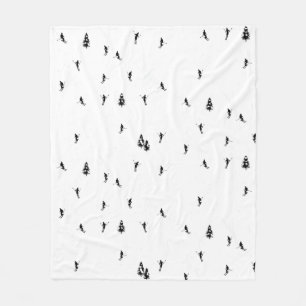 Couverture Polaire Monochrome Skieurs Alpins Illustration