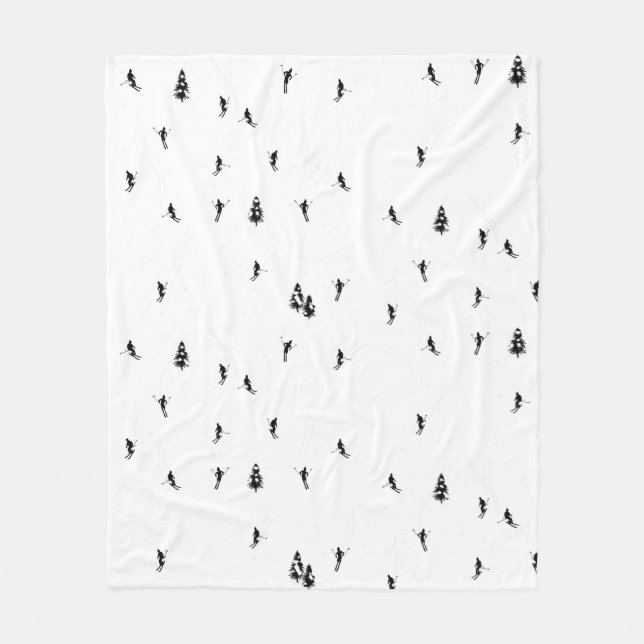 Couverture Polaire Monochrome Skieurs Alpins Illustration (Devant)