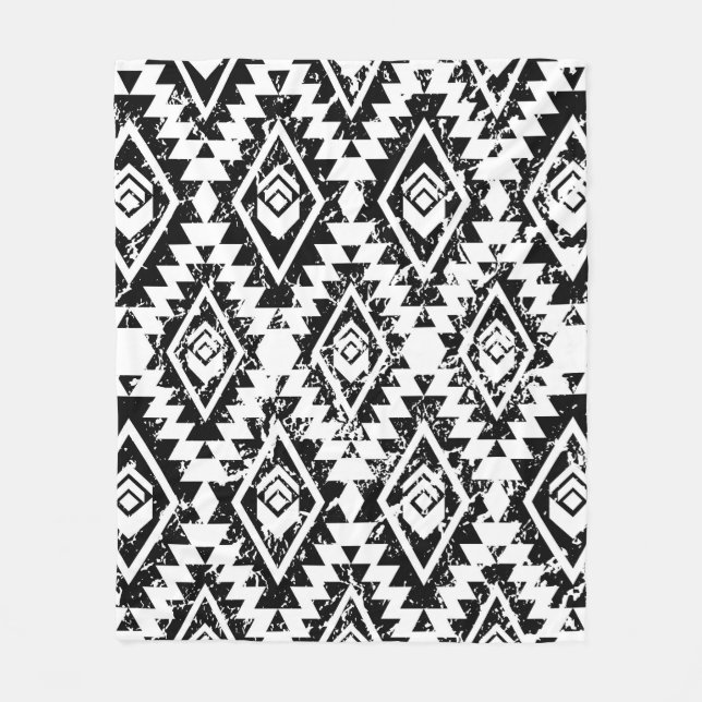 Couverture Polaire Monochrome tribal ethnique sans couture motif (Devant)