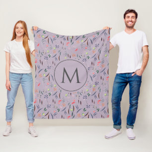 Couverture Polaire MONOGRAM Lilac Floral
