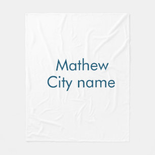 Couverture Polaire monogramme à lettre initiale simple ajoutez votre 