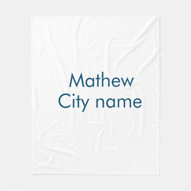 Couverture Polaire monogramme à lettre initiale simple ajoutez votre  (Devant)