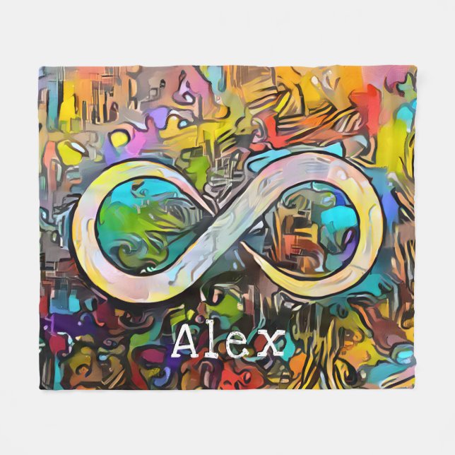 Couverture Polaire Monogramme | Ajouter un nom | Symbole d'infini (Devant (Horizontal))