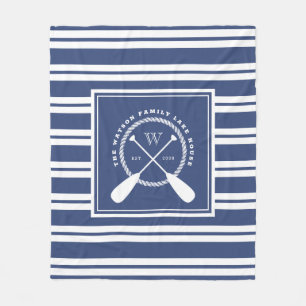 Couverture Polaire Monogramme blanc bleu de très bon goût de Chambr