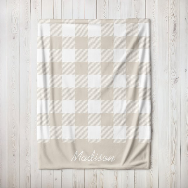 Couverture Polaire Monogramme blanc et beige blanc pour le contrôle d (Créateur téléchargé)