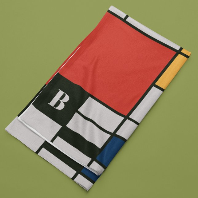 Couverture Polaire Monogramme Carré De Stijl Inspiré (Créateur téléchargé)