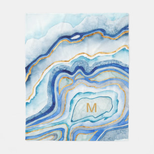 Couverture Polaire Monogramme Cobalt Agate II