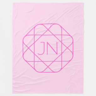 Couverture Polaire Monogramme cool, Style de logo de hanche Rose &