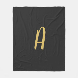 Couverture Polaire Monogramme couleur or gris professionnel