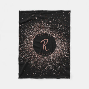 Couverture Polaire Monogramme de cadre de Parties scintillant rose ro