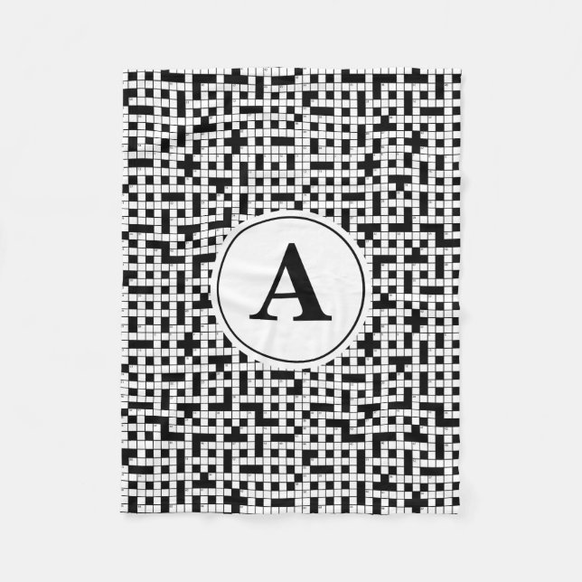Couverture Polaire Monogramme de casse-tête de mot croisé (Devant)