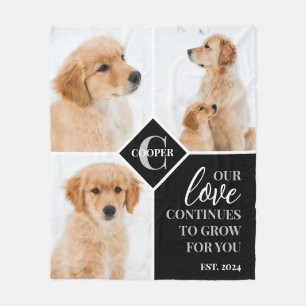 Couverture Polaire Monogramme de chien animal de compagnie moderne 3