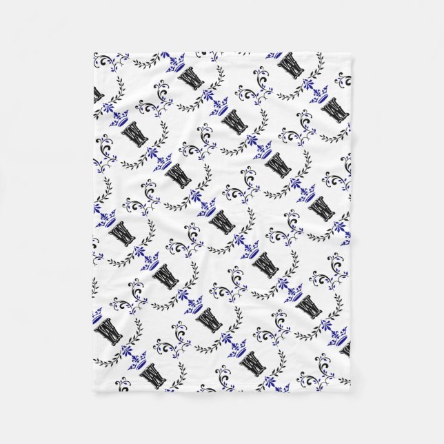 Couverture Polaire Monogramme de couronne 'W' (Devant)