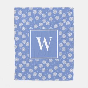 Couverture Polaire Monogramme de famille bleu de Cornflower moderne