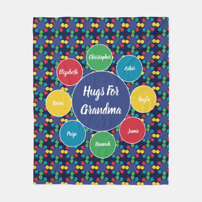 Couverture Polaire Monogramme de la famille des petits-enfants de Gra (Devant)