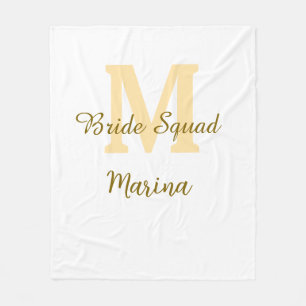 Couverture Polaire Monogramme de l'équipe de la mariée simple shower 