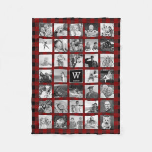 Couverture Polaire Monogramme de lunettes rouges rustiques plaqué Col