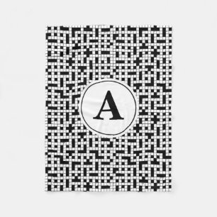Couverture Polaire Monogramme de mots croisés