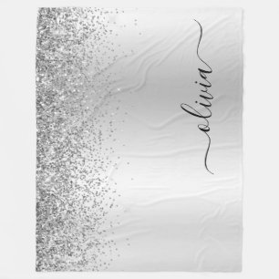 Couverture Polaire Monogramme de nom en métal paillettes scintillante