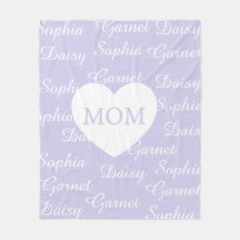 Monogramme de noms de famille élégants violets en