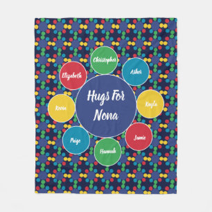 Couverture Polaire Monogramme de Nona Grandma Grandchildren Family Hu