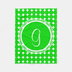 Couverture Polaire Monogramme de point de polka vert